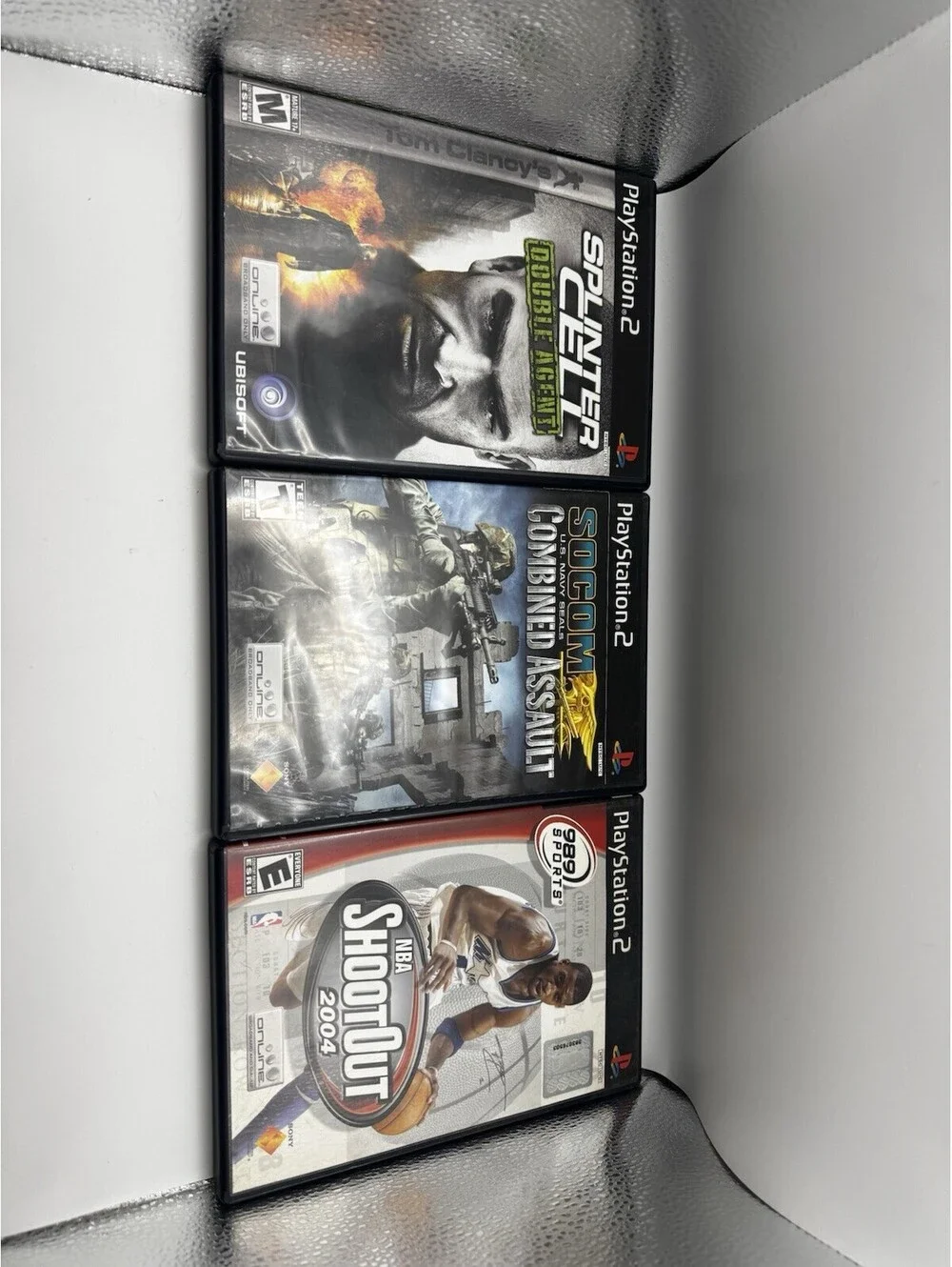 PlayStation 2 Game Lot of 3 Splinter Cell SOCOM Combined Assault NBA Shootout